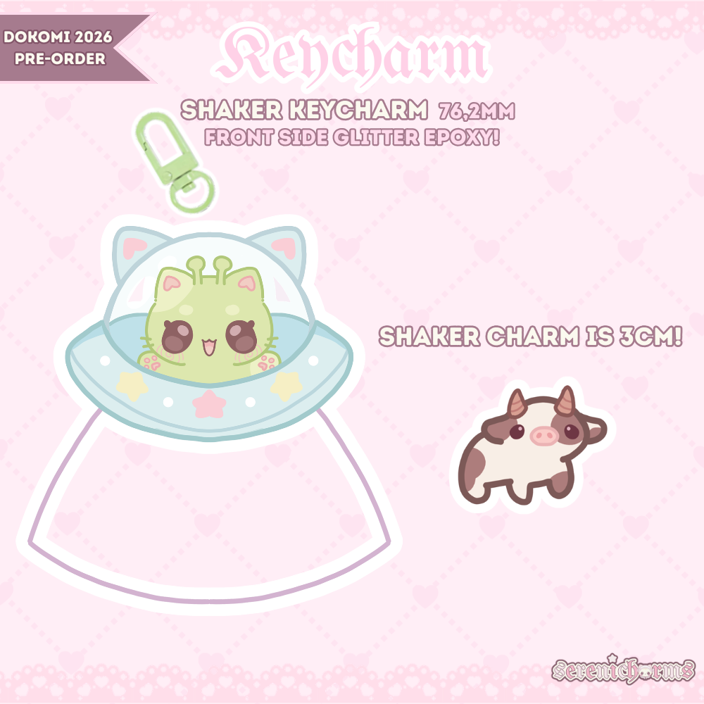 Shaker Keycharm, Silly Alien Cat - Dokomi 2026 Pre-Order