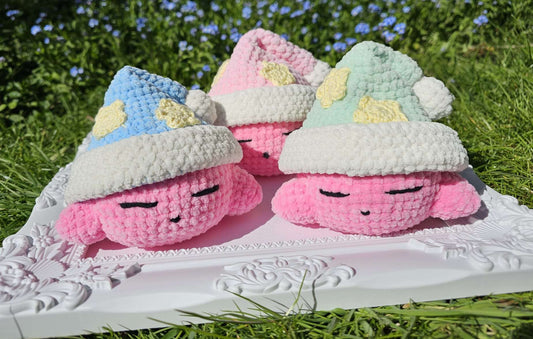 sleepy Kirby - Crocheted Cutie
