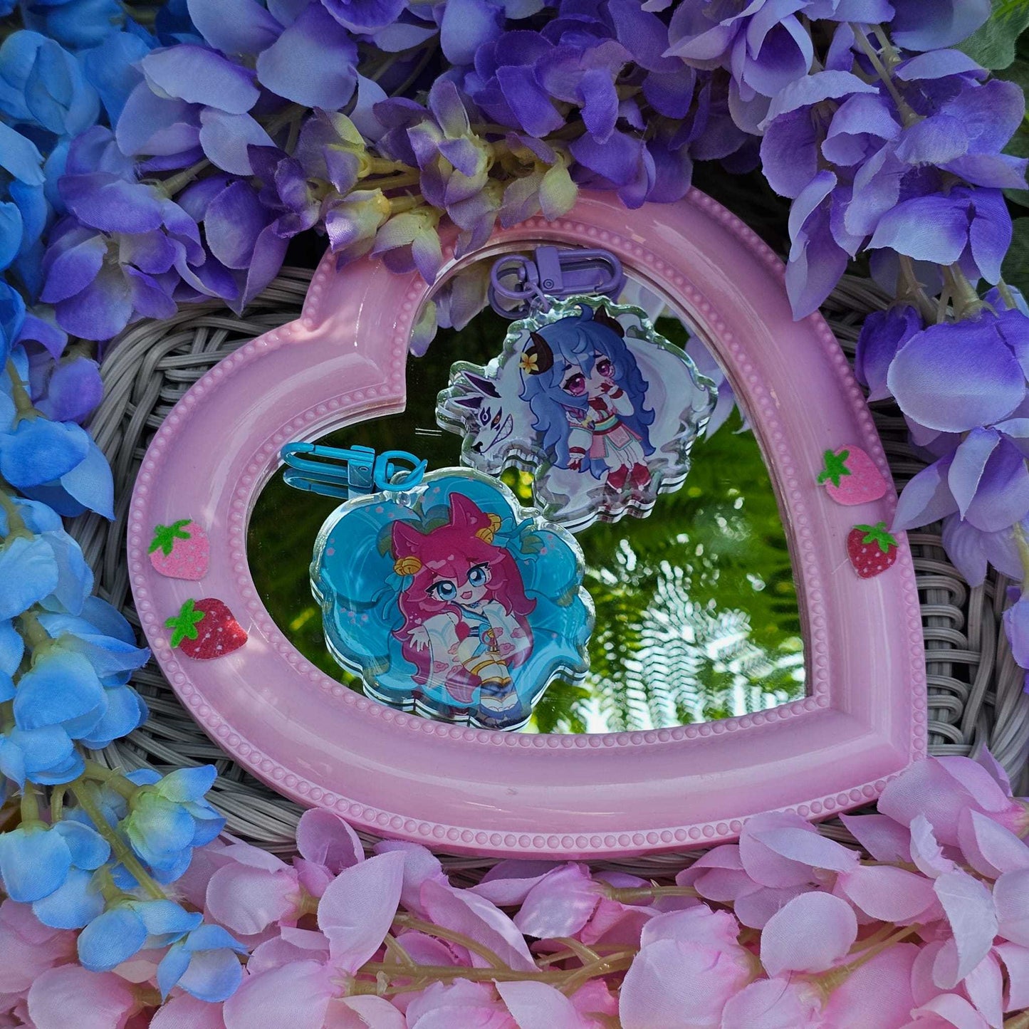 Spirit Blossom Ahri , Kindred - Acrylic Keycharms , League of Legends