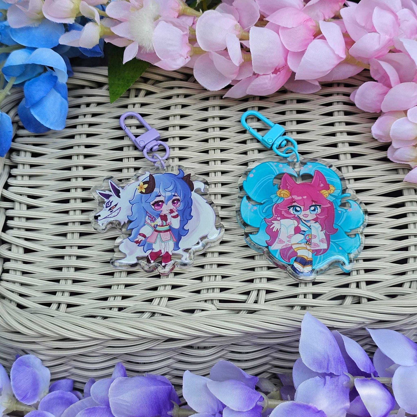 Spirit Blossom Ahri , Kindred - Acrylic Keycharms , League of Legends