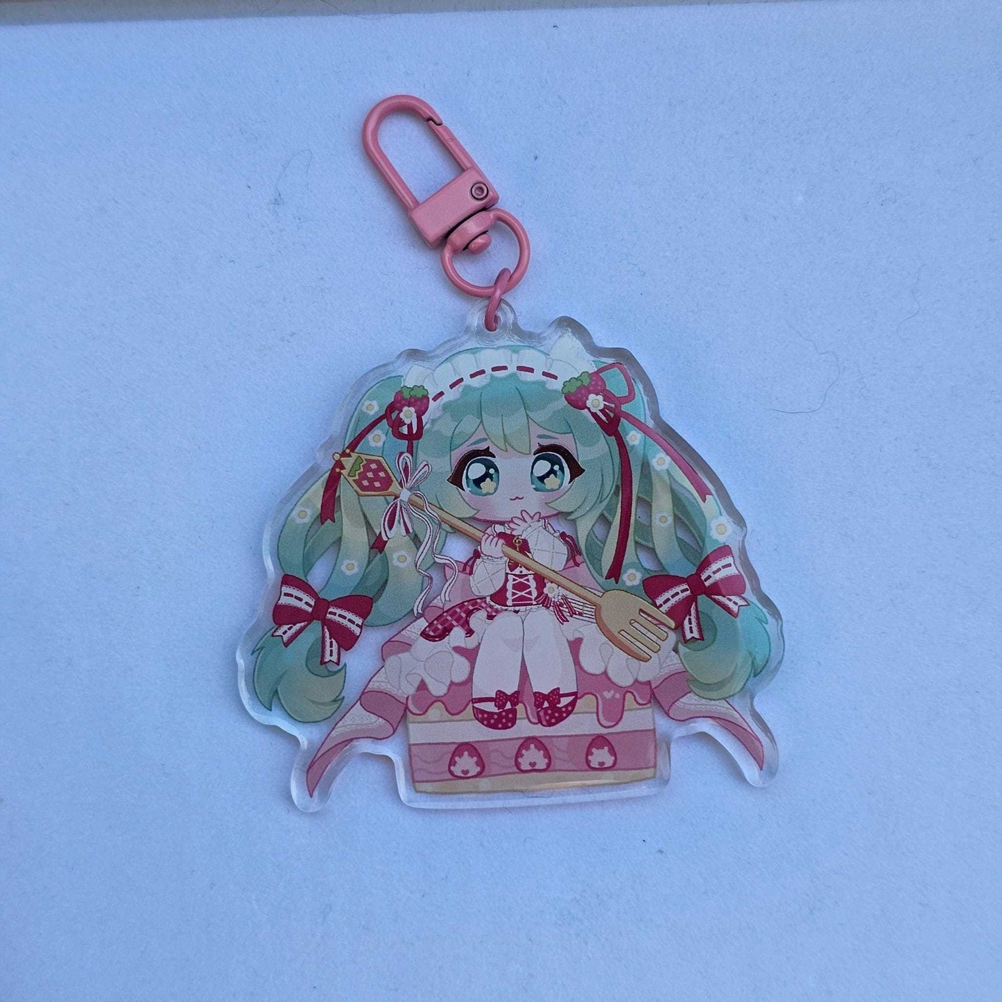 Strawberry Pop Vocaloid Idol Miku - Acrylic Keycharm