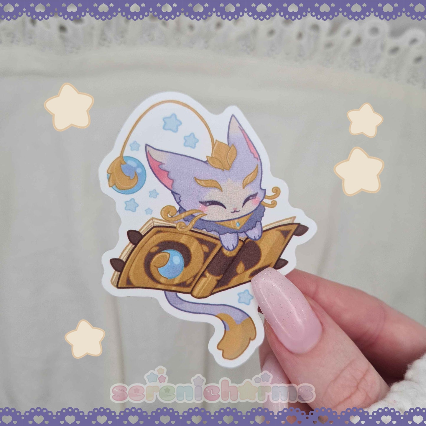 Yuumi The Magical Cat BUNDLE , League of Legends - Standee, Keycharm and Sticker